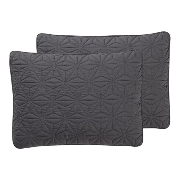 Victoria Classics NY Kaleidoscope Embossed Geometric 3 Pc Quilt Set Gray King - Picture 3 of 6